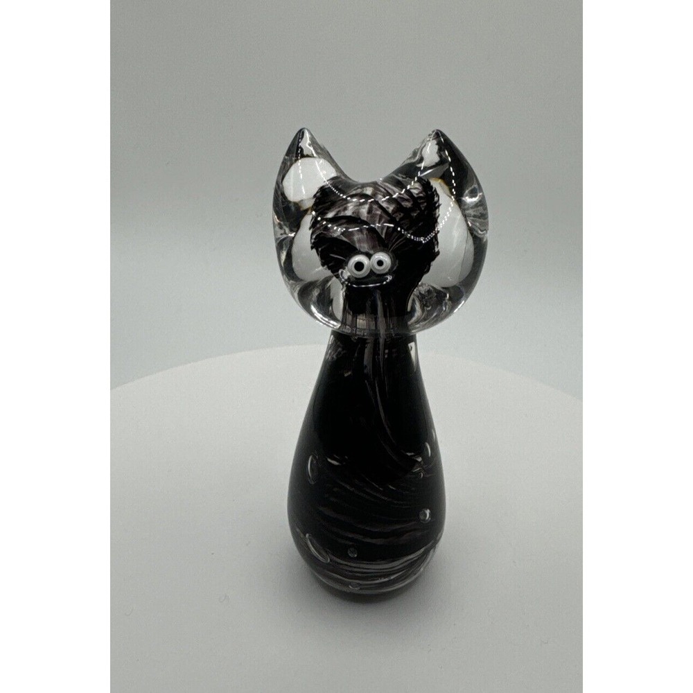CATHERINE LABONTĖ Quebec‎ Art Glass Cartoon Cat 4." Tall. Purple. - Picture 11 of 16
